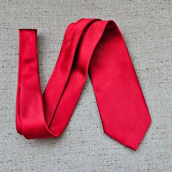 Geoffrey Beene Men Tie Red Classic Necktie Handmade Tie - Picture 5 of 9